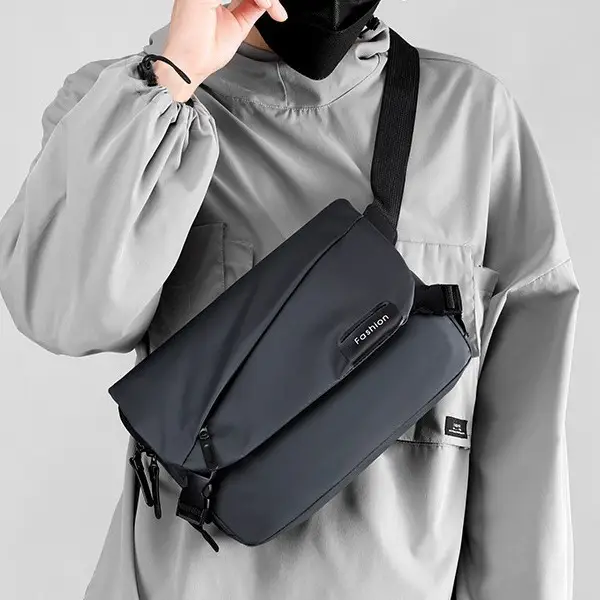 Men's Oxford Cloth Shoulder Bag Black Blue Fashion Business Travel - Image 6