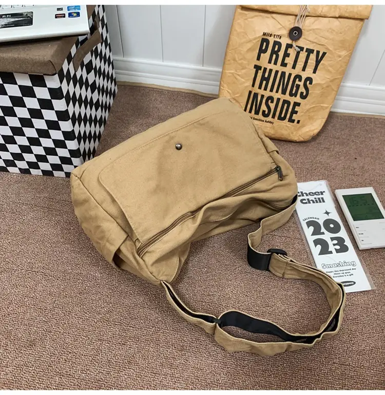 Olive Green Washed Canvas Shoulder Bag Women 2024 — feature 30