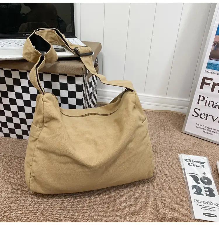 Olive Green Washed Canvas Shoulder Bag Women 2024 — feature 32