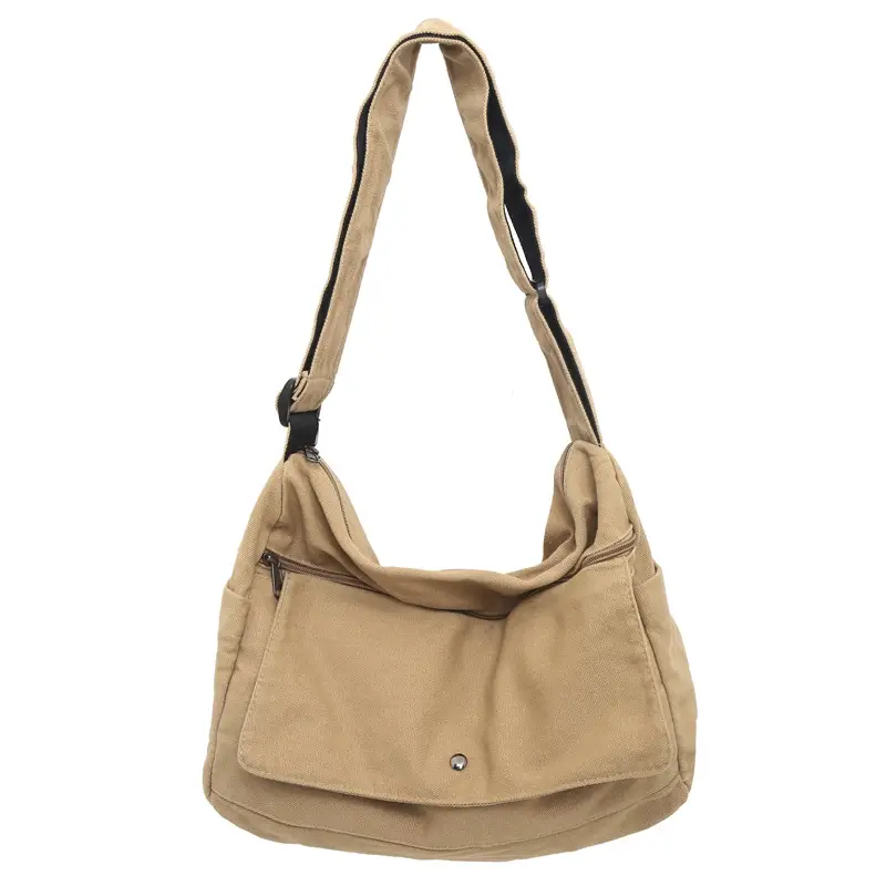 Olive Green Washed Canvas Shoulder Bag Women 2024 — feature 40