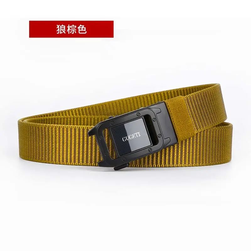 Men's Black Canvas Belt with Square Buckle