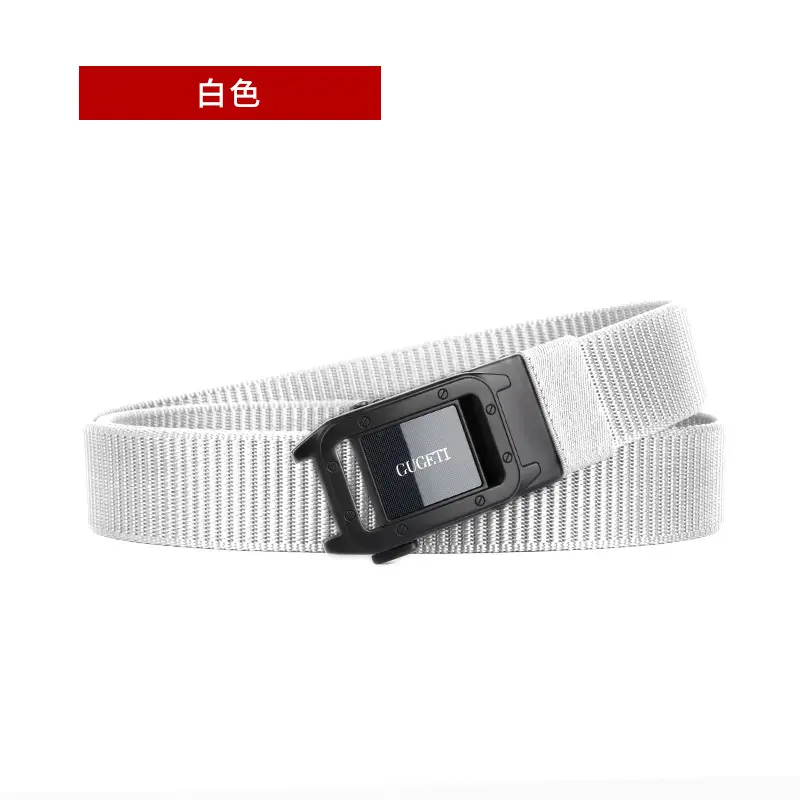 Men's Black Canvas Belt with Square Buckle
