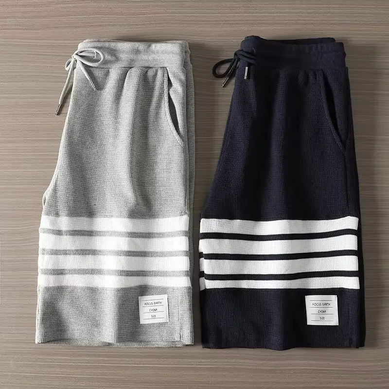 Casual Sports Pants Grey Striped for Youth Men — feature 1