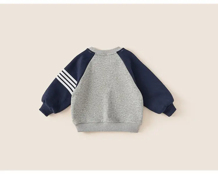 Kids Raglan Sleeve T-Shirt Boys Grey Blue Mibang — feature 34