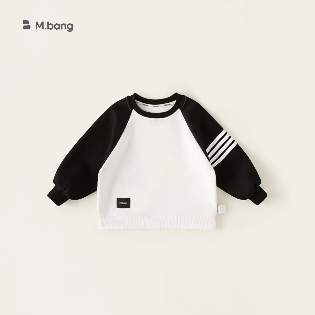 Kids Raglan Sleeve T-Shirt Boys Grey Blue Mibang - Image 5