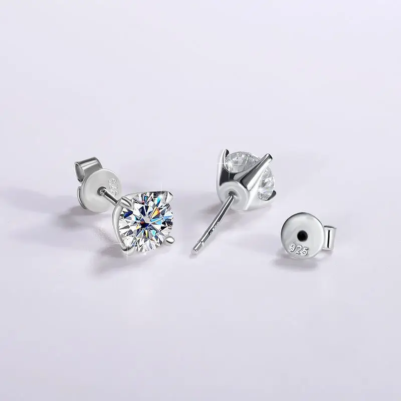 S925 Sterling Silver Earrings Women's 30 Minute 50 Minute 1 Karat 2 Karat - Image 4