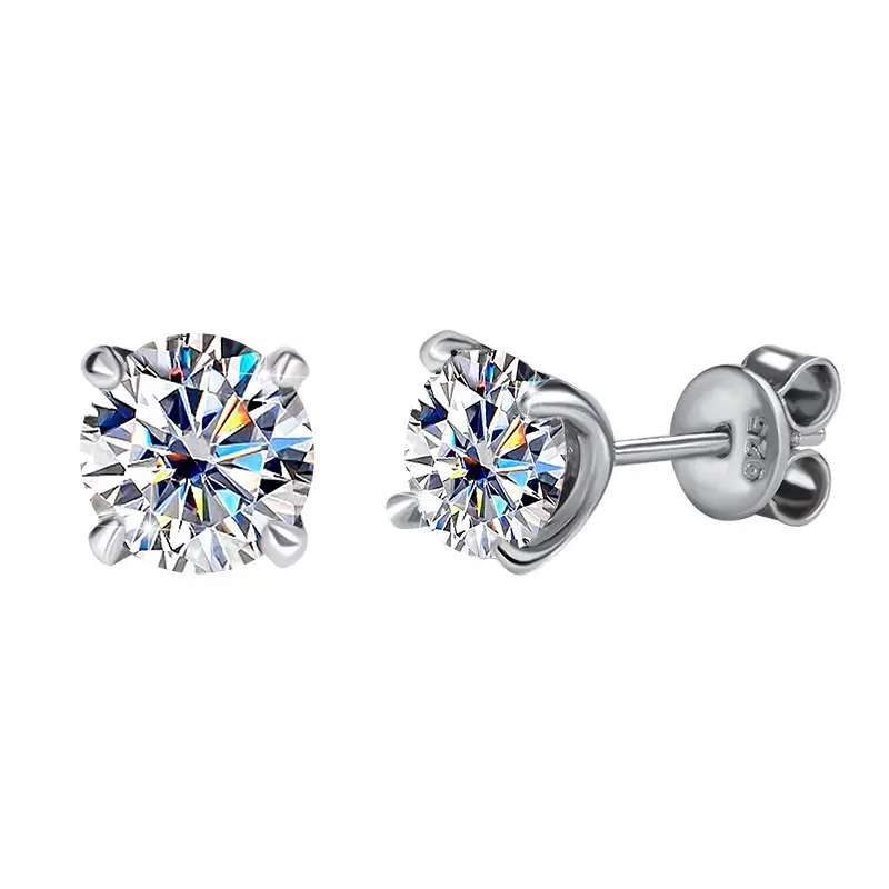 S925 Sterling Silver Earrings Women's 30 Minute 50 Minute 1 Karat 2 Karat - Image 6