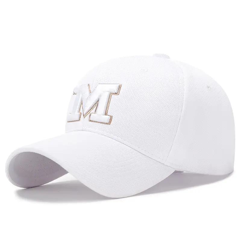 New M Letter Embroidered Black Baseball Cap