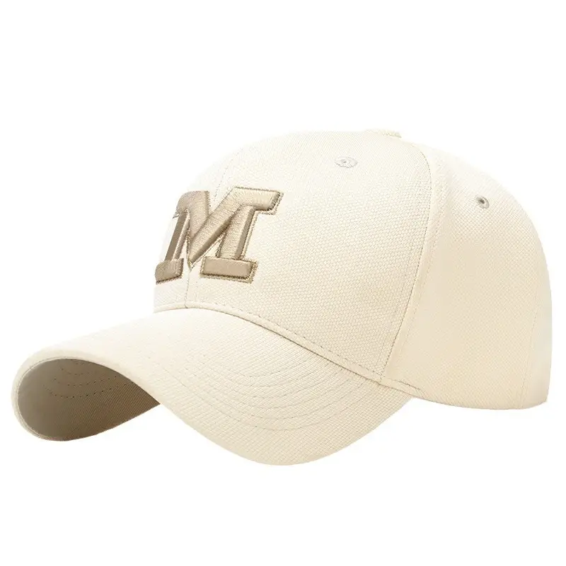 New M Letter Embroidered Black Baseball Cap