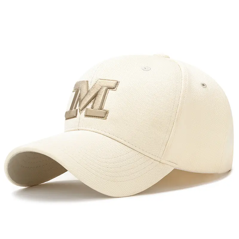 New M Letter Embroidered Black Baseball Cap