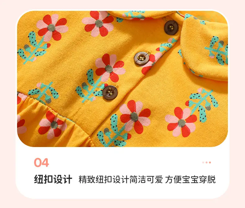 Little Girls Princess Dress Yellow Cotton Summer — feature 12