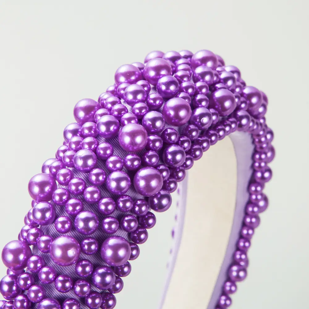 Purple Pearl Headband for Women Light Luxury Autumn Winter - Image 7