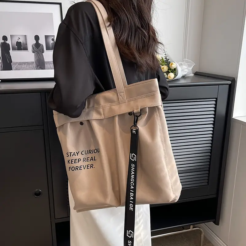 Canvas Textured Shoulder Bag Women Large Capacity 2023 - Image 7