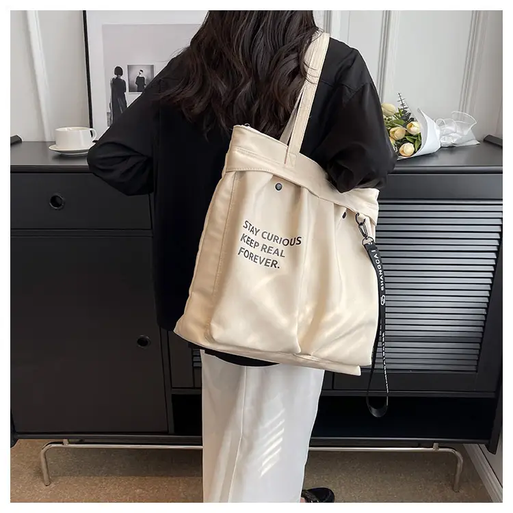 Canvas Textured Shoulder Bag Women Large Capacity 2023 — feature 18