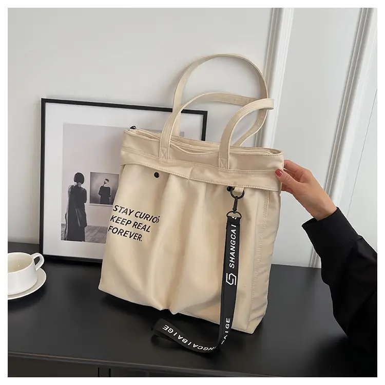 Canvas Textured Shoulder Bag Women Large Capacity 2023 — feature 25