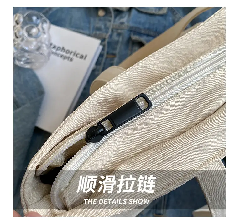 Canvas Textured Shoulder Bag Women Large Capacity 2023 — feature 4
