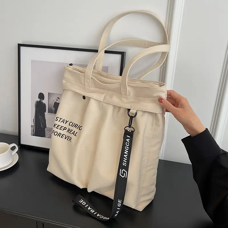 Canvas Textured Shoulder Bag Women Large Capacity 2023 - Image 2