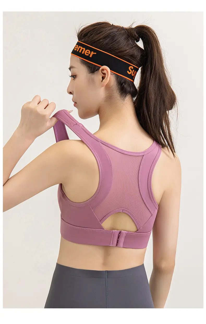 Women's Pink Breathable Sports Bra Vest Bra — feature 22