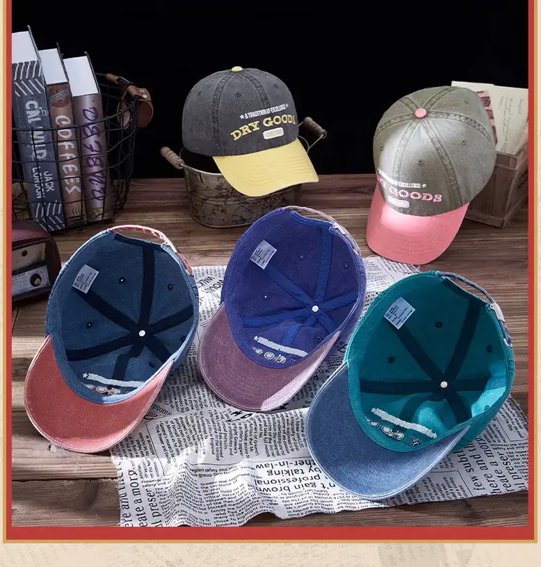 Street Retro Washed Peaked Cap 2025 with Letter Embroidery — feature 10