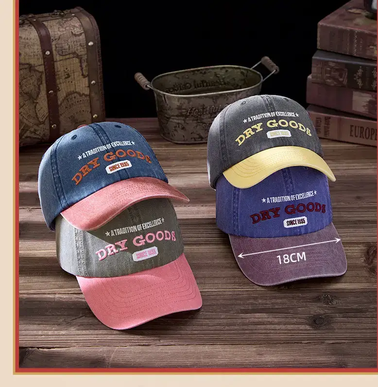 Street Retro Washed Peaked Cap 2025 with Letter Embroidery — feature 14