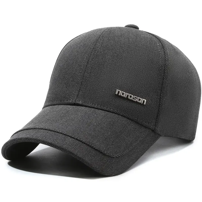 Men's Black Knitted Peak Cap with Brand Logo - Image 2