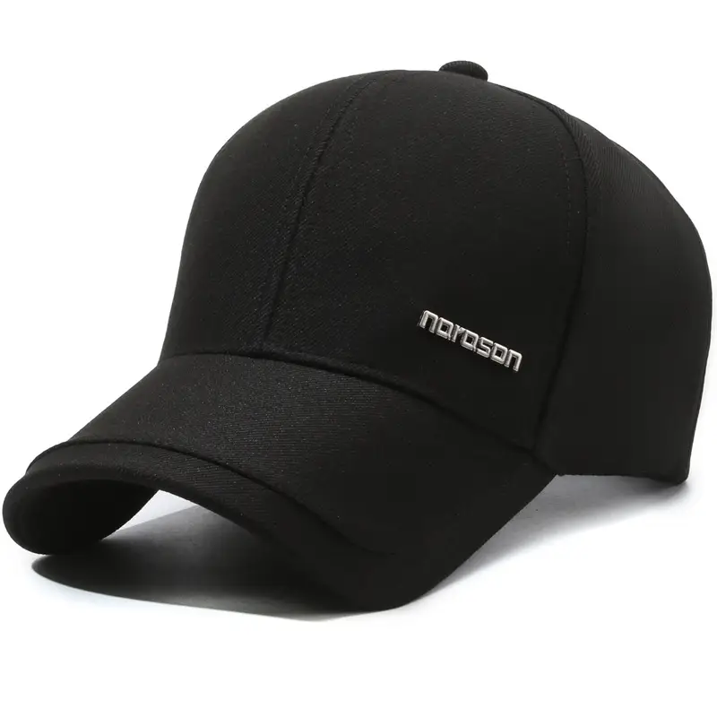 Men's Black Knitted Peak Cap with Brand Logo - Image 3