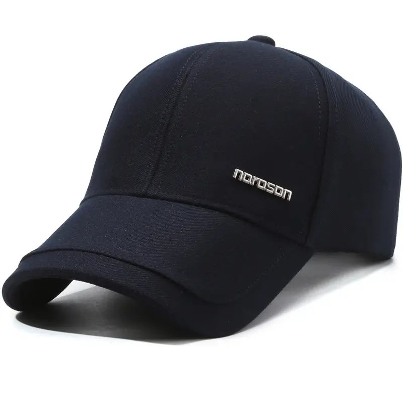 Men's Black Knitted Peak Cap with Brand Logo - Image 4