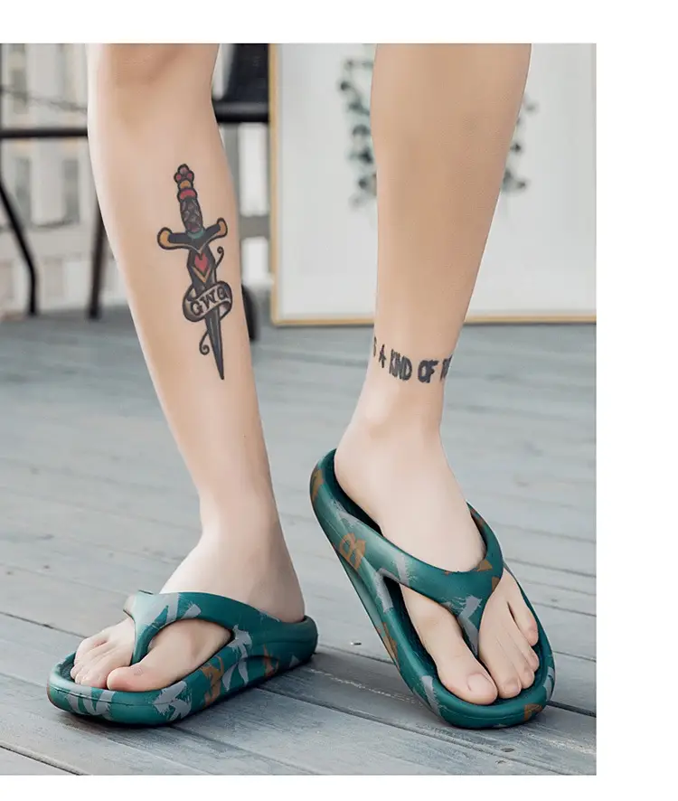2024 Green Printed Women's Beach Flip Flops — feature 17