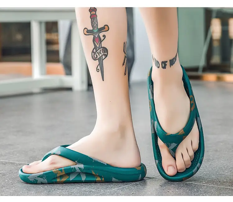 2024 Green Printed Women's Beach Flip Flops — feature 18