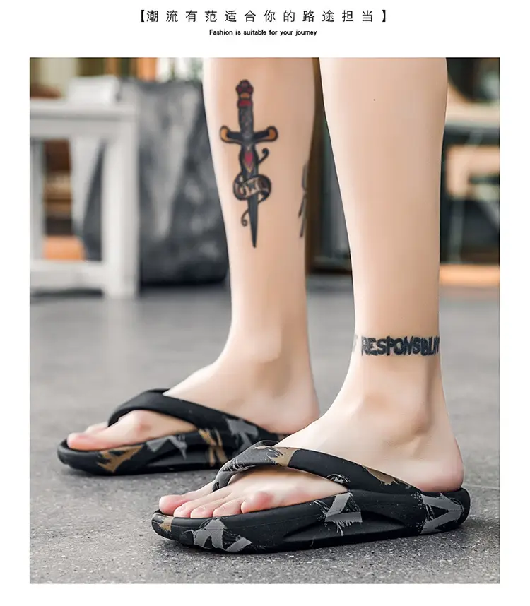 2024 Green Printed Women's Beach Flip Flops — feature 9