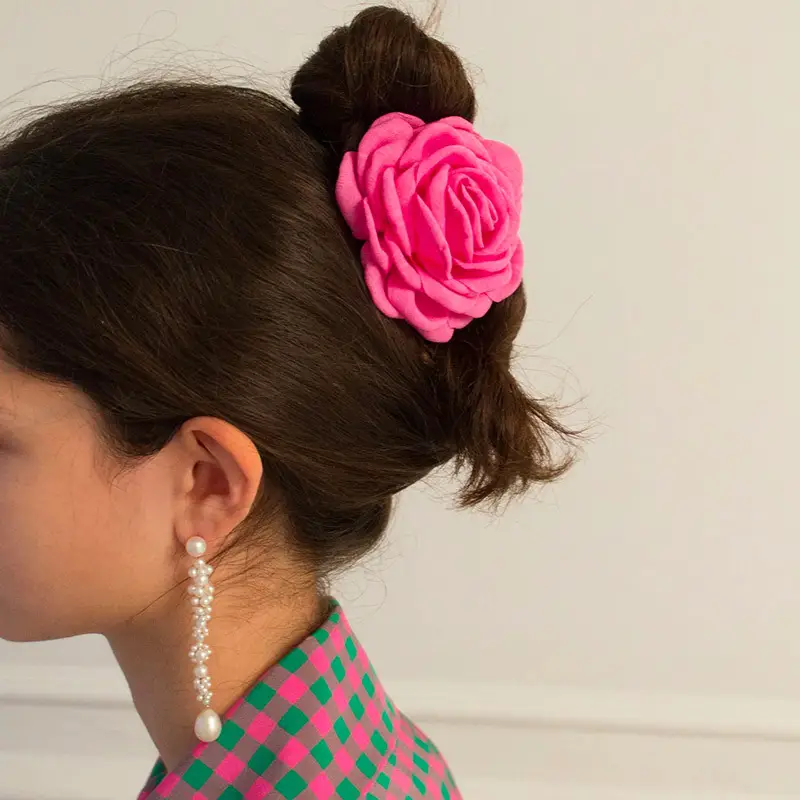 Purple Rose Hairpin Disc for Women Large Grab — feature 2