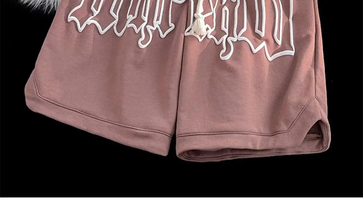 Men's Brown Graphic Crop Shorts Casual Loose Summer — feature 10