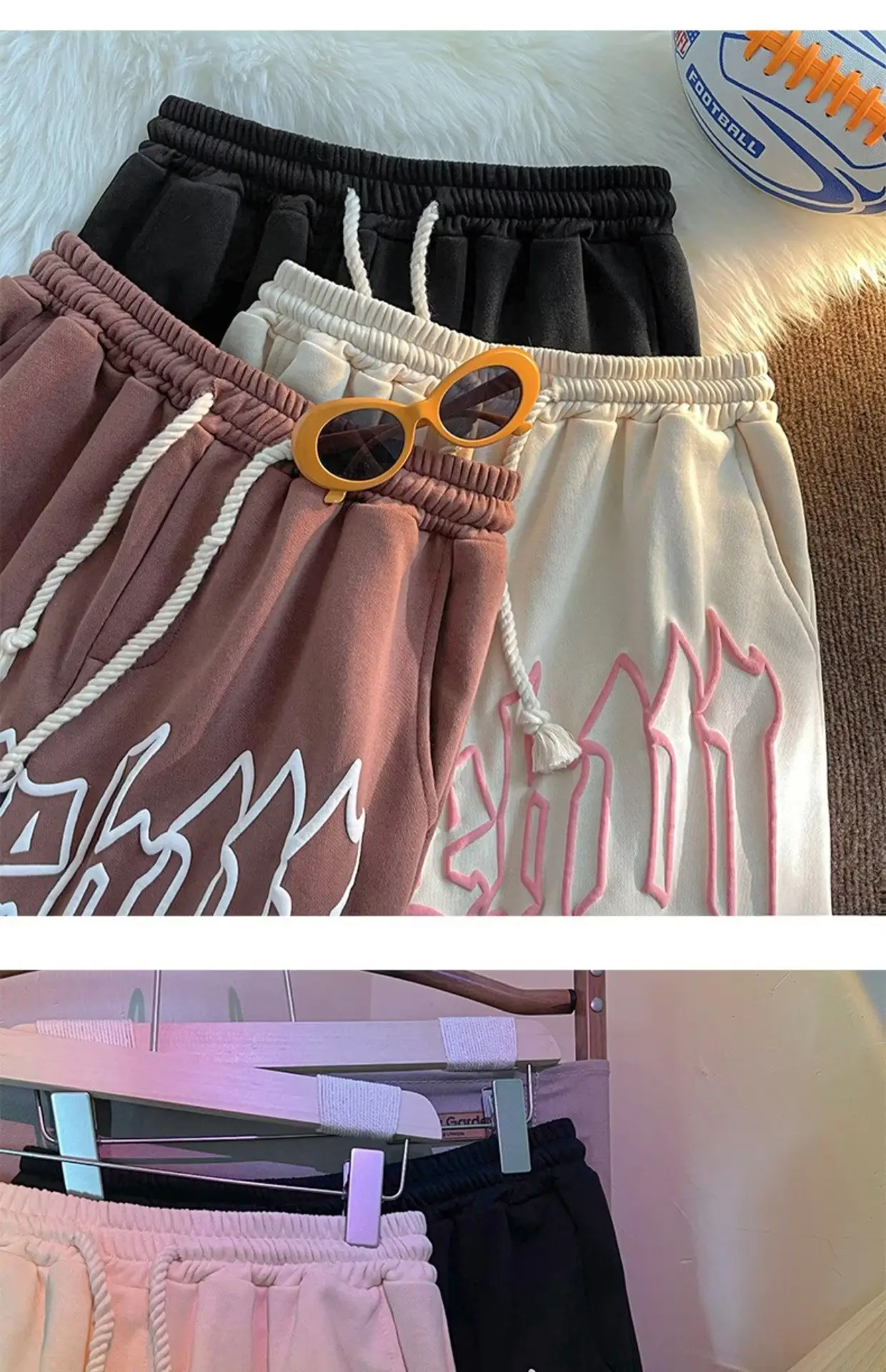 Men's Brown Graphic Crop Shorts Casual Loose Summer — feature 20