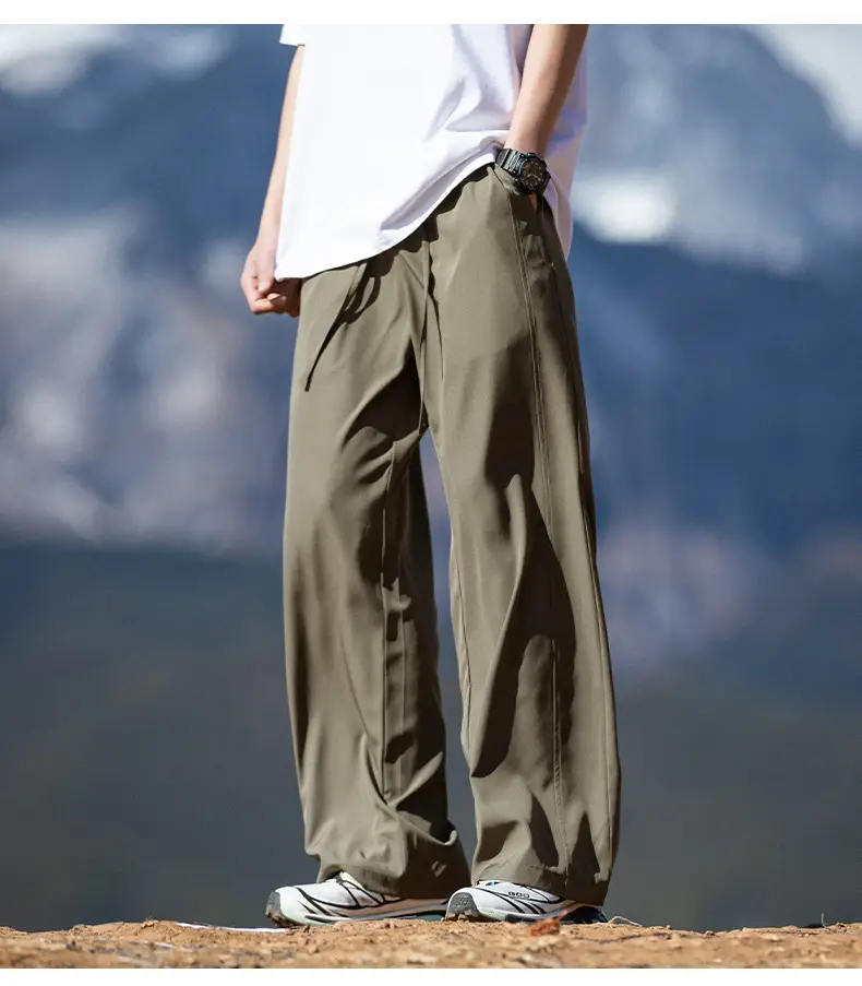 Men's Ice Silk Casual Pants Black Loose Summer — feature 20