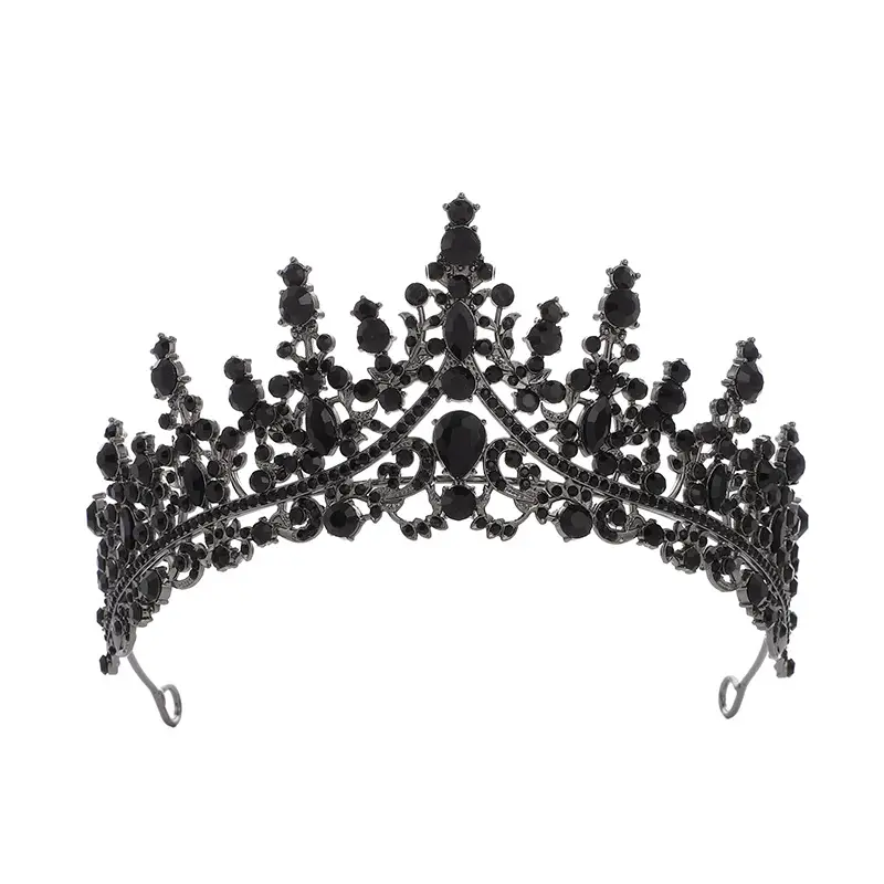Cross Border Bridal Crown with Rhinestones Gold - Image 4