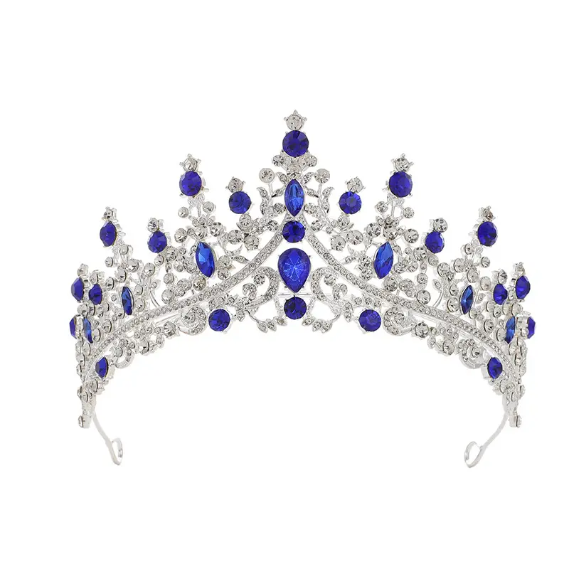 Cross Border Bridal Crown with Rhinestones Gold - Image 6