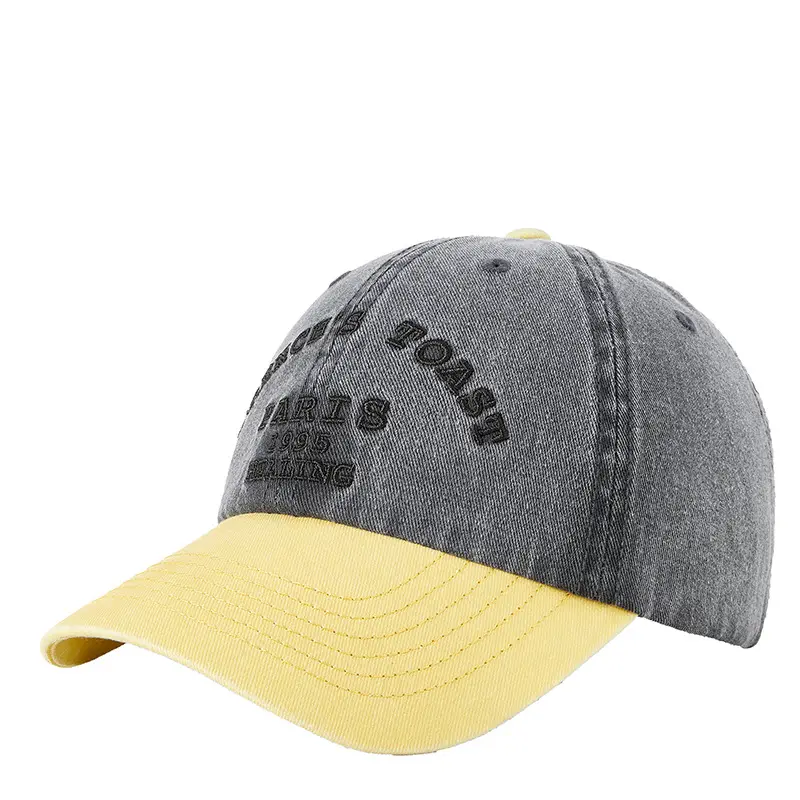 2025 Embroidered Baseball Cap for Men Women Grey Yellow - Image 10