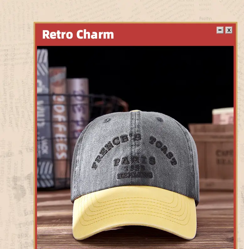 2025 Embroidered Baseball Cap for Men Women Grey Yellow — feature 8