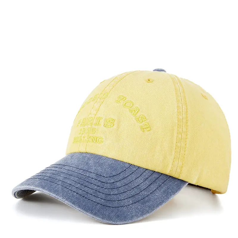 2025 Embroidered Baseball Cap for Men Women Grey Yellow - Image 5