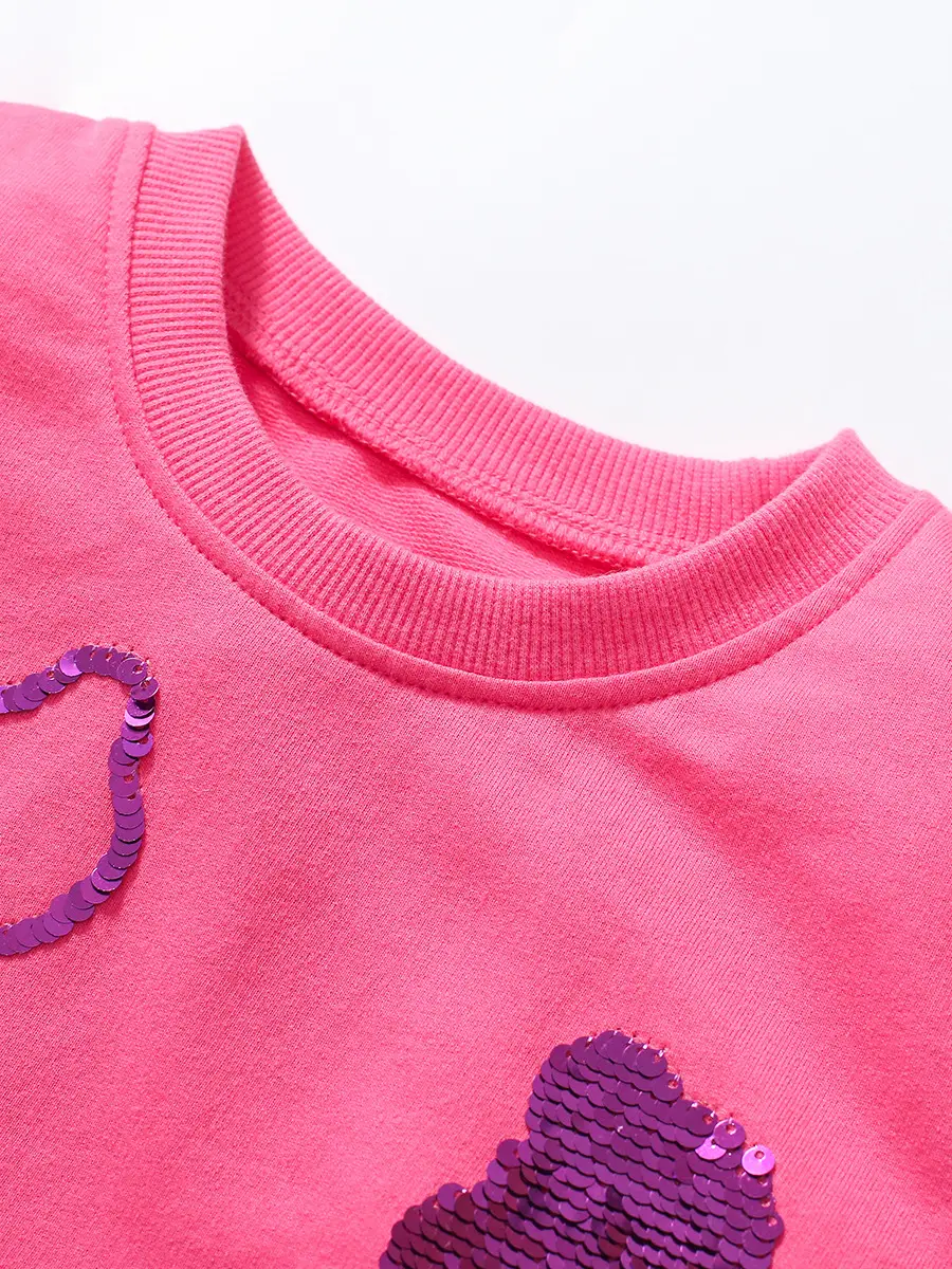Little Girls Heart Embroidered Pink Summer Dress - Image 3