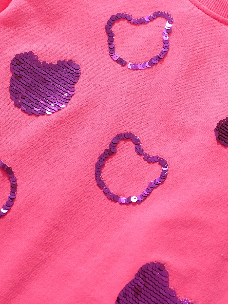 Little Girls Heart Embroidered Pink Summer Dress - Image 4