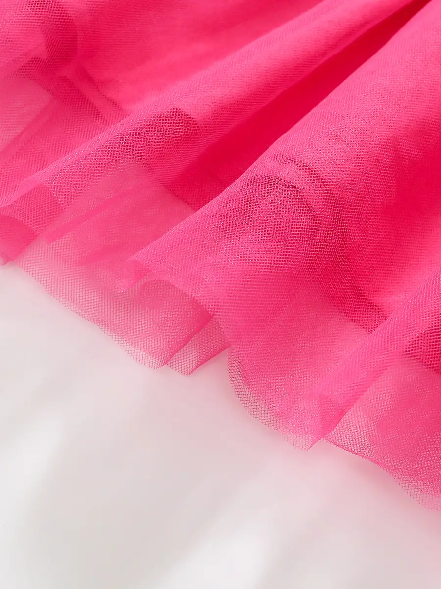 Little Girls Heart Embroidered Pink Summer Dress - Image 5