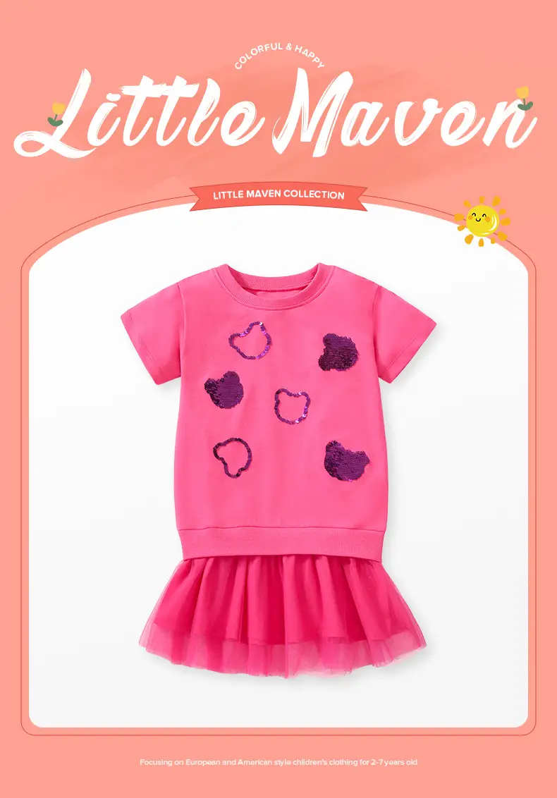 Little Girls Heart Embroidered Pink Summer Dress — feature 2