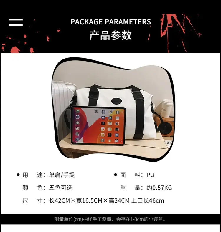 Women's Black Oxford Cloth Tote Bag Large Capacity Spring Summer — feature 7