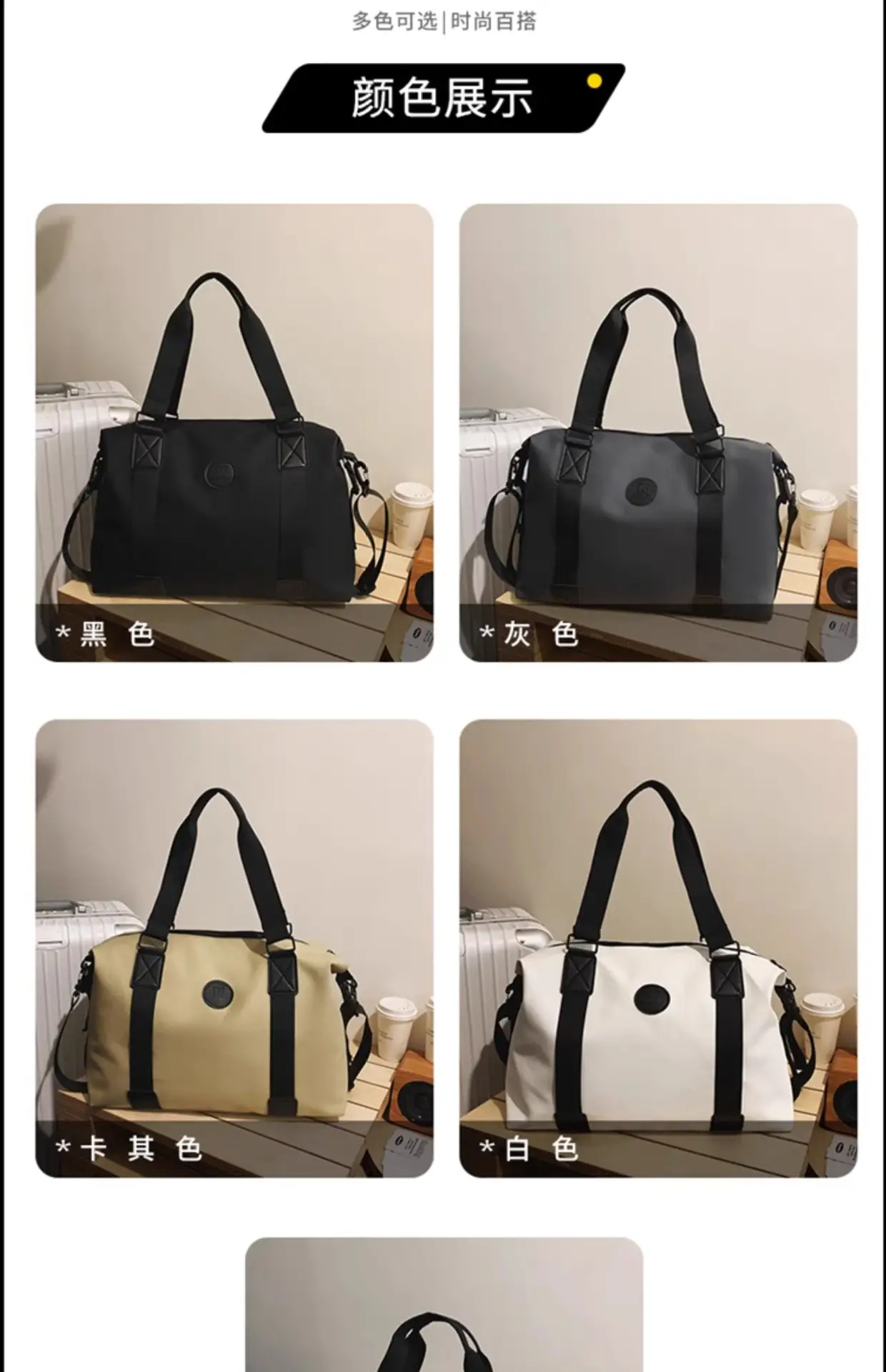 Women's Black Oxford Cloth Tote Bag Large Capacity Spring Summer — feature 8