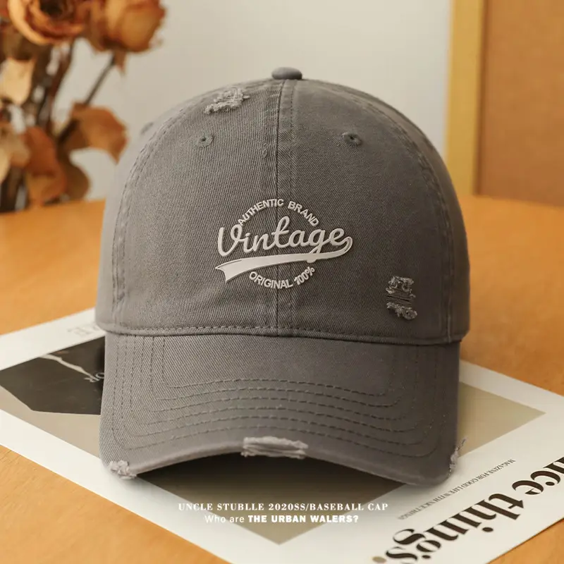 Uncle Stumble Vintage Baseball Cap Beige Wide Brim — feature 11