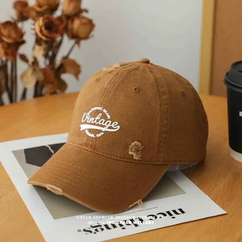 Uncle Stumble Vintage Baseball Cap Beige Wide Brim — feature 14