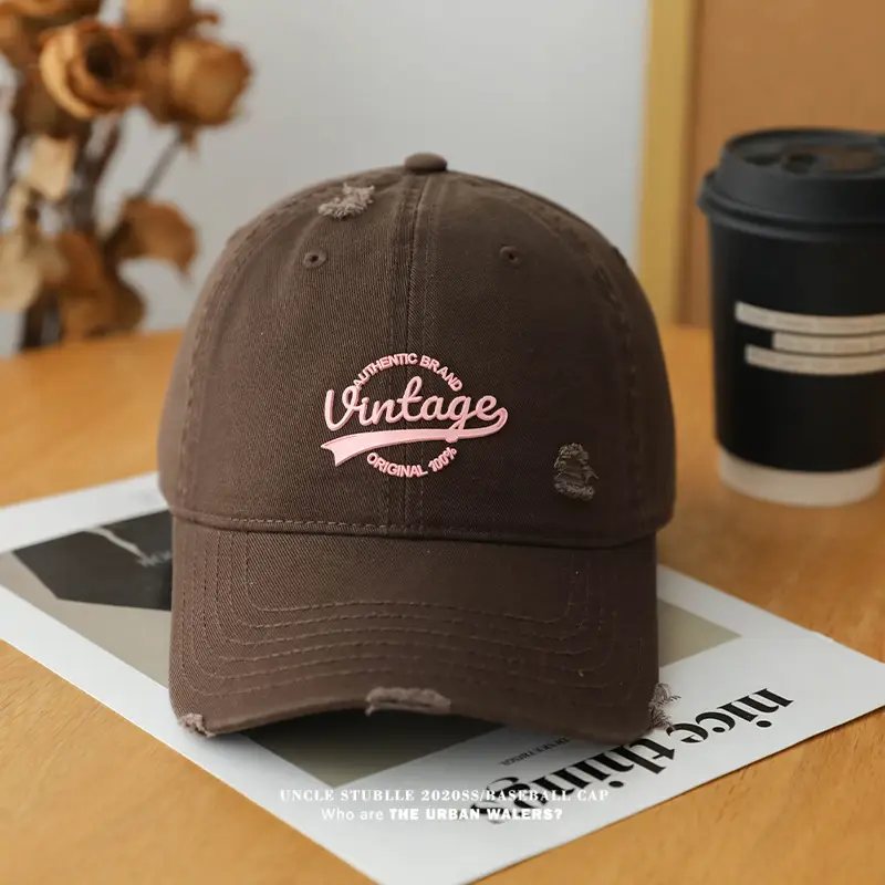 Uncle Stumble Vintage Baseball Cap Beige Wide Brim — feature 15