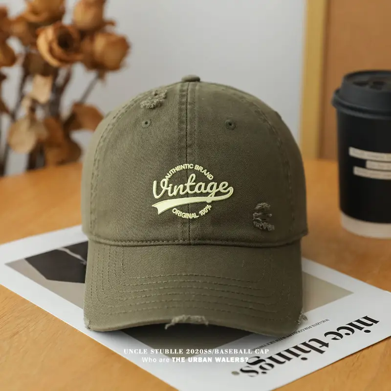Uncle Stumble Vintage Baseball Cap Beige Wide Brim — feature 16