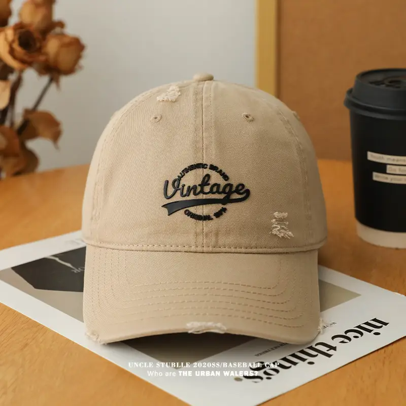 Uncle Stumble Vintage Baseball Cap Beige Wide Brim — feature 19